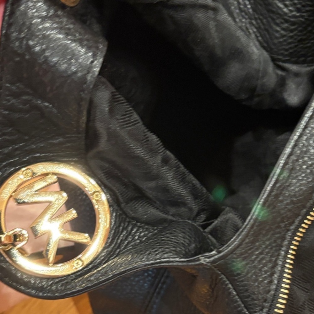 Michael Kors Black Hobo Bag with Gold Accents - Picture 12 of 12